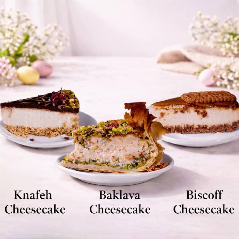 Knafeh, Baklava & Biscoff Cheesecake